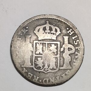 1790 Peru 2 Real Silver Coin Vintage